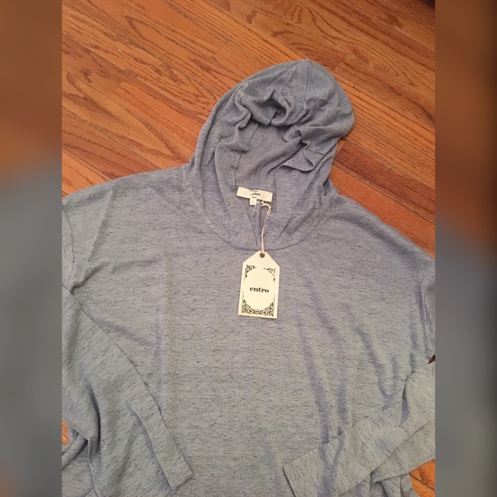 LAST 2! 💕Blue and black hoodie tunic w/ruffle - Picture 5 of 5